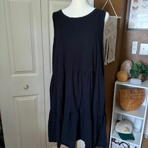 GAP Black Tiered Sleeveless Cotton Dress
